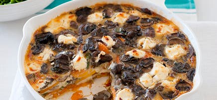 Mushroom and goat’s cheese frittata