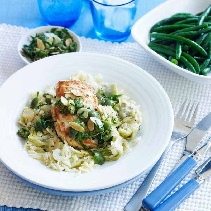 Photo of Pan-fried chicken with almond and olive salsa by WW