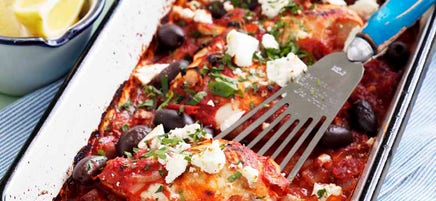 Baked chicken and feta