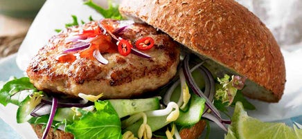 Thai chicken burger