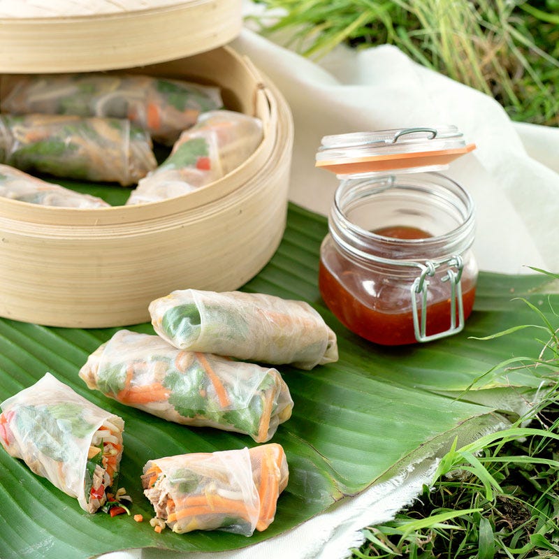 Photo of Vietnamese-style shredded pork rolls by WW