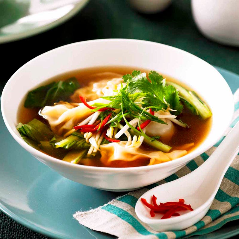 Photo of Chicken dumplings in Asian broth by WW