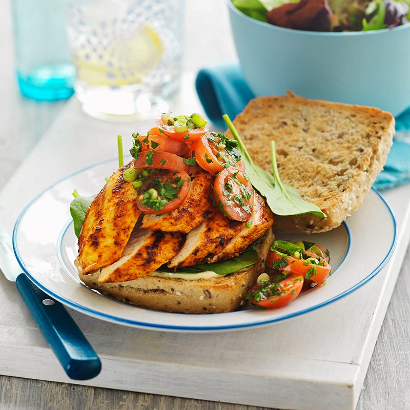 Portuguese chicken burgers