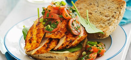 Portuguese chicken burgers