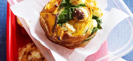 Pumpkin, spinach and goat's cheese frittata