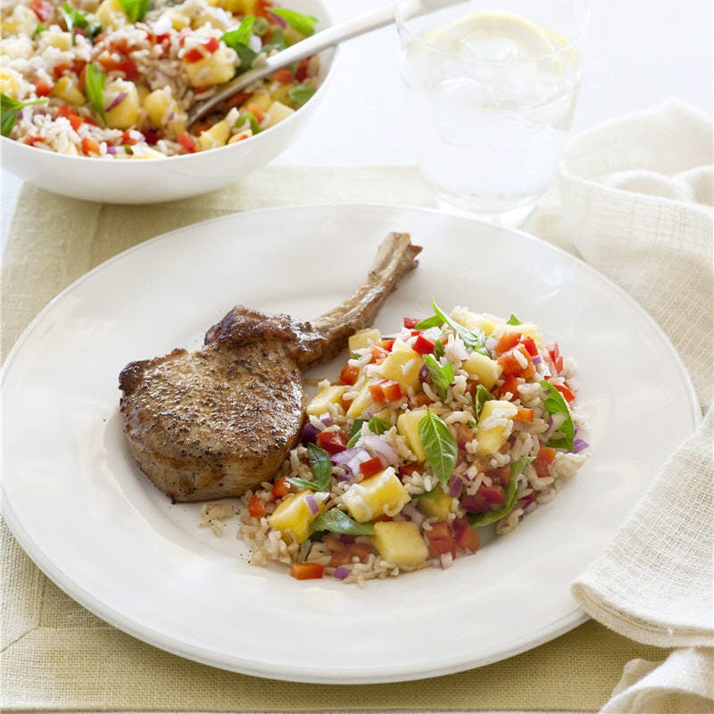 Photo of Caribbean-style pork cutlets with rice salad by WW