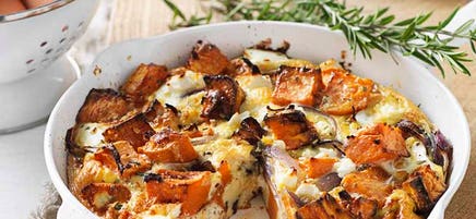 Sweet potato, red onion and feta frittata