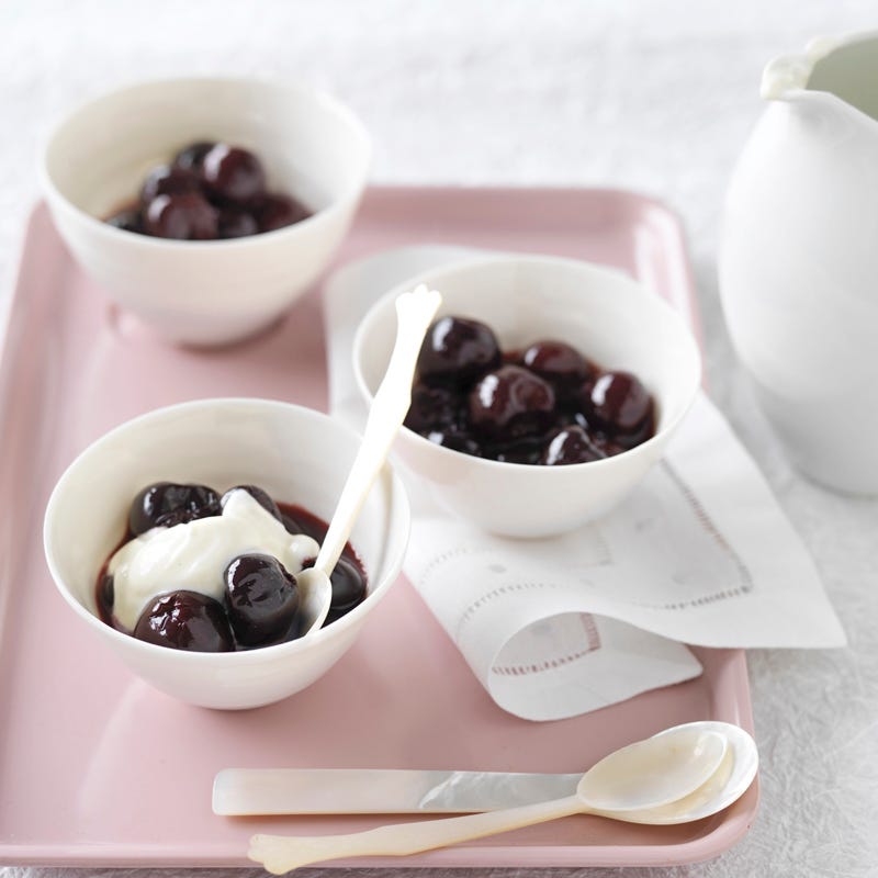 Photo of Port-poached cherries with cardamom yoghurt by WW