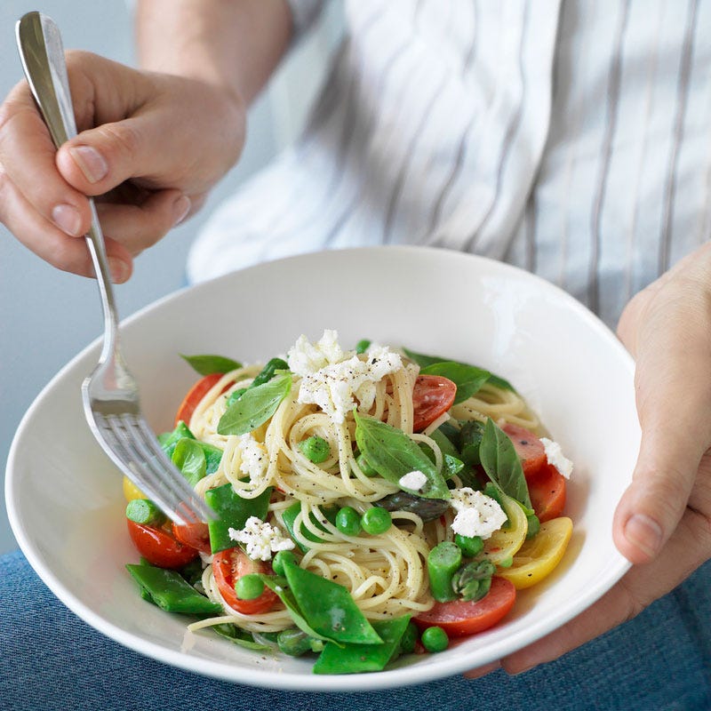 Photo of Spaghettini with marinated tomatoes and goat's cheese by WW