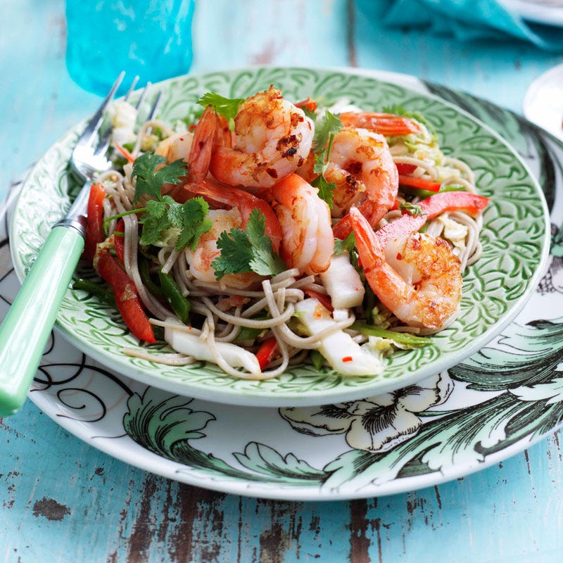 Photo of Grilled prawns with soy and wasabi dipping sauce by WW