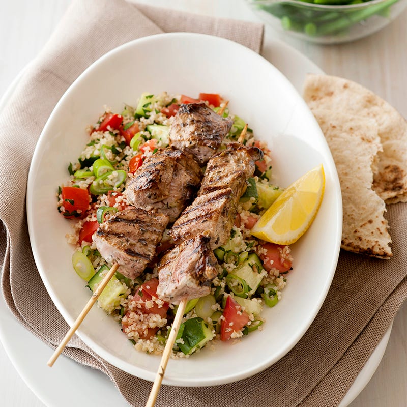 Photo of Yoghurt marinated lamb skewers with tabouli by WW
