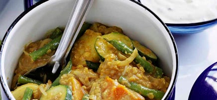 Lentil and vegetable korma curry