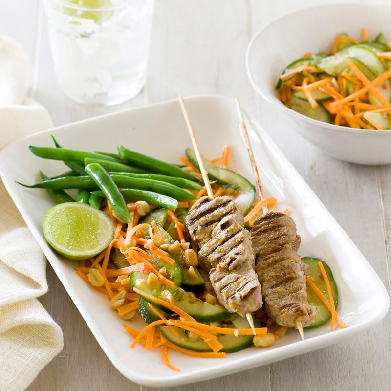 Photo of Pork skewers with spicy cucumber salad by WW