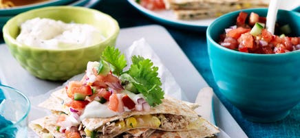 Tuna and corn quesadilla