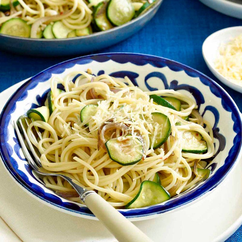 Photo of Spaghetti with zucchini, garlic and chilli by WW