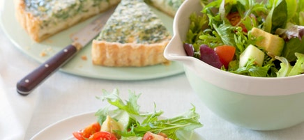 Spinach and ricotta quiche