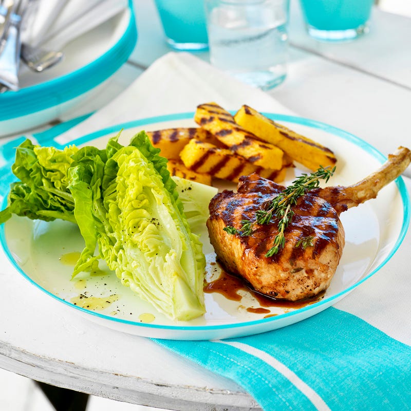 Photo of Honey thyme pork cutlets and polenta chips by WW