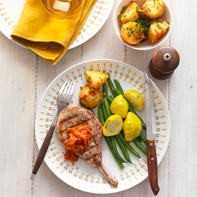 Photo of Grilled pork with semi-dried tomato and almond pesto by WW