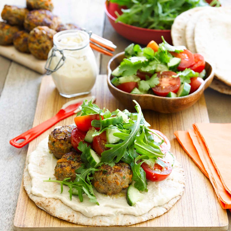 Photo of Lamb kofta wrap with hummus and salad by WW