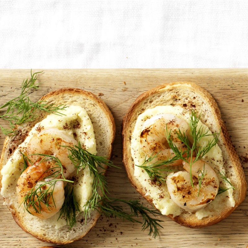 Photo of Cauliflower skordalia and grilled prawns by WW