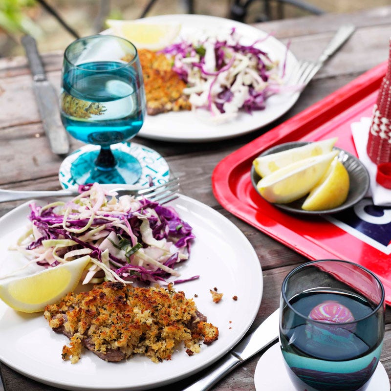 Photo of Parmesan and thyme veal with red coleslaw by WW