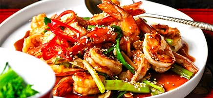 Prawns with ginger and garlic