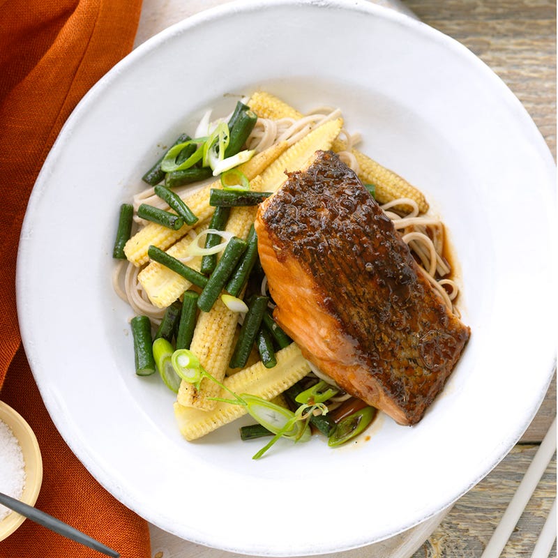 Photo of Teriyaki salmon with noodles by WW