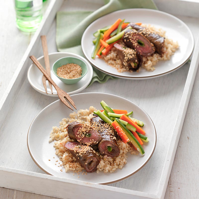 Photo of Beef and shallot rolls with pickled cucumber and carrots by WW