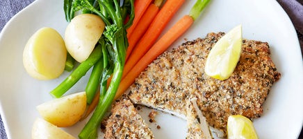 Oven baked chicken schnitzel