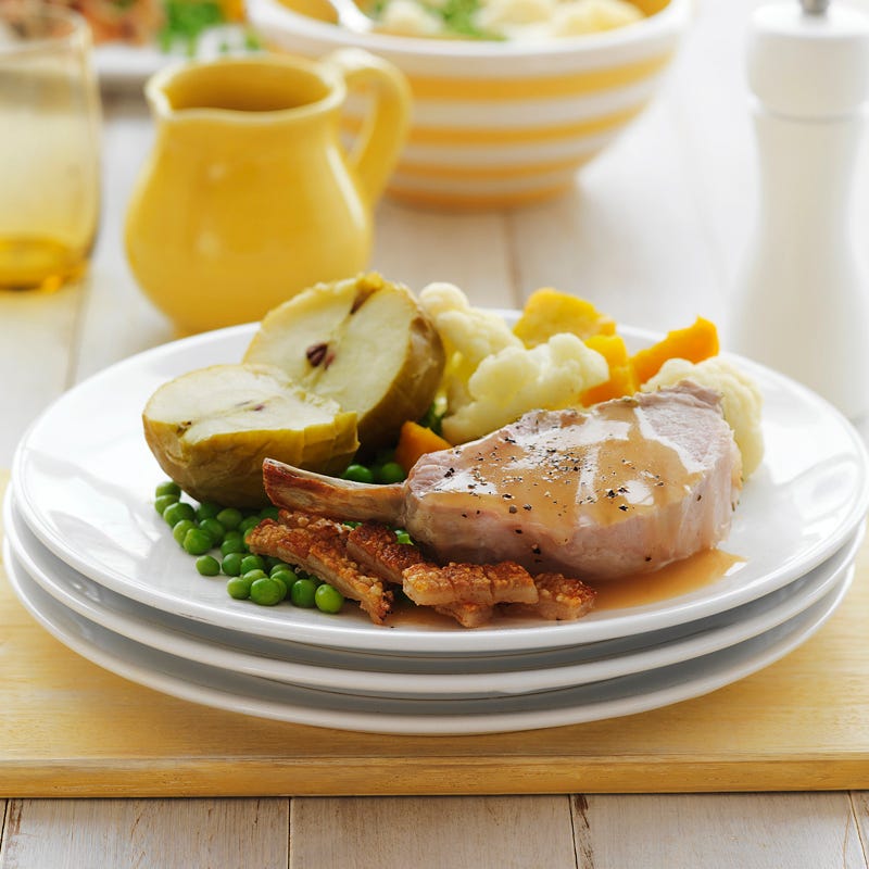 Photo of Roast pork with crackling and roasted apples by WW