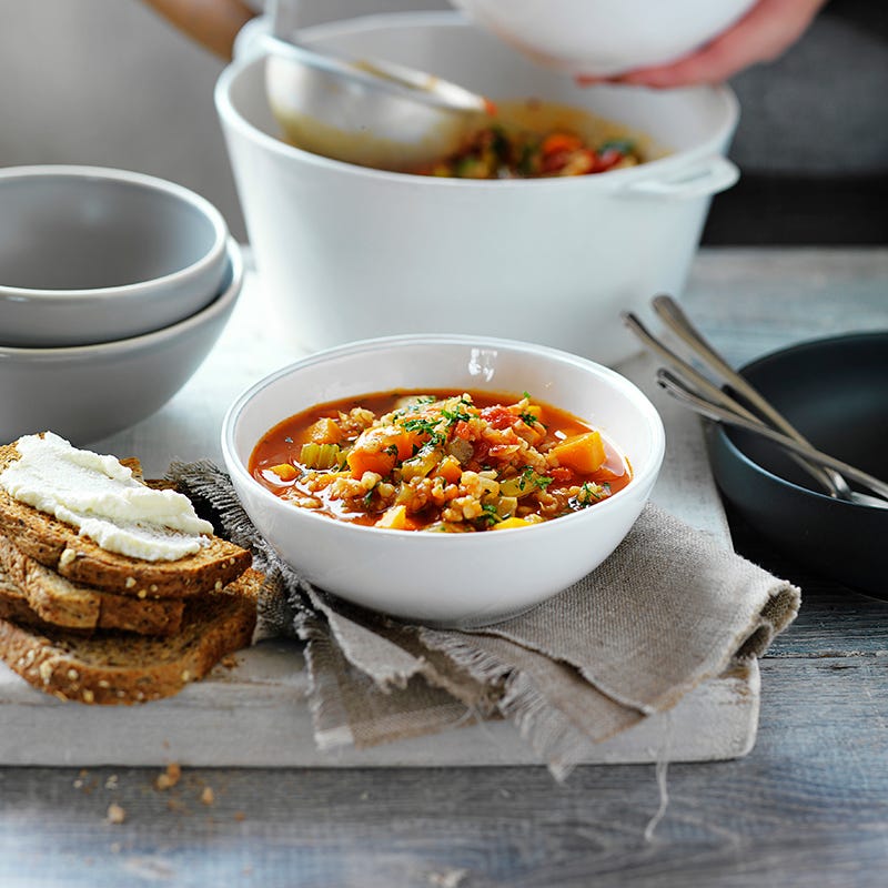 Vegetable and barley soup