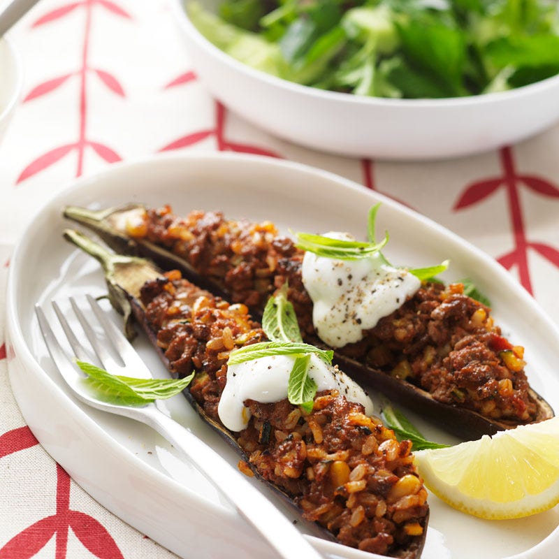 Photo of Lamb and pine nut stuffed eggplant by WW