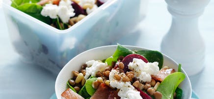 Beetroot and lentil salad