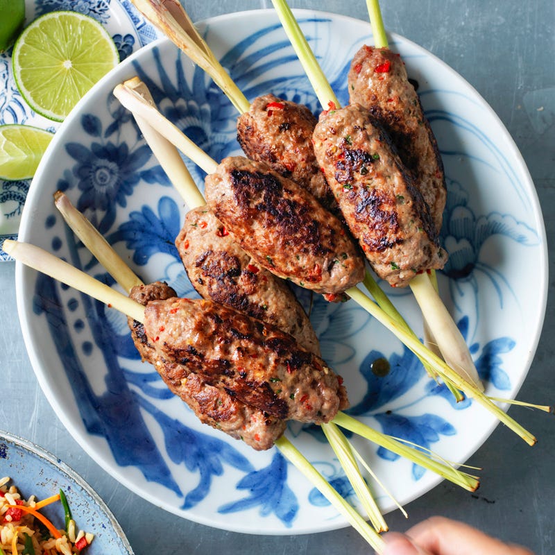 Photo of Lemongrass beef skewers with fried rice by WW
