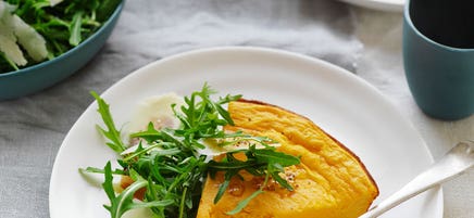 Sour cream and pumpkin crustless quiche