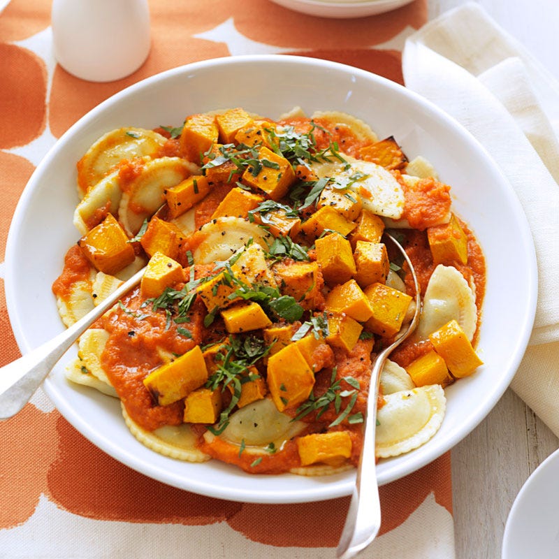 Photo of Spinach and ricotta ravioli with tomato sauce by WW