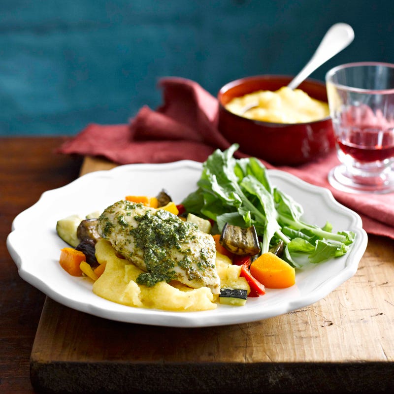 Photo of Roasted pesto chicken with Mediterranean vegetables by WW