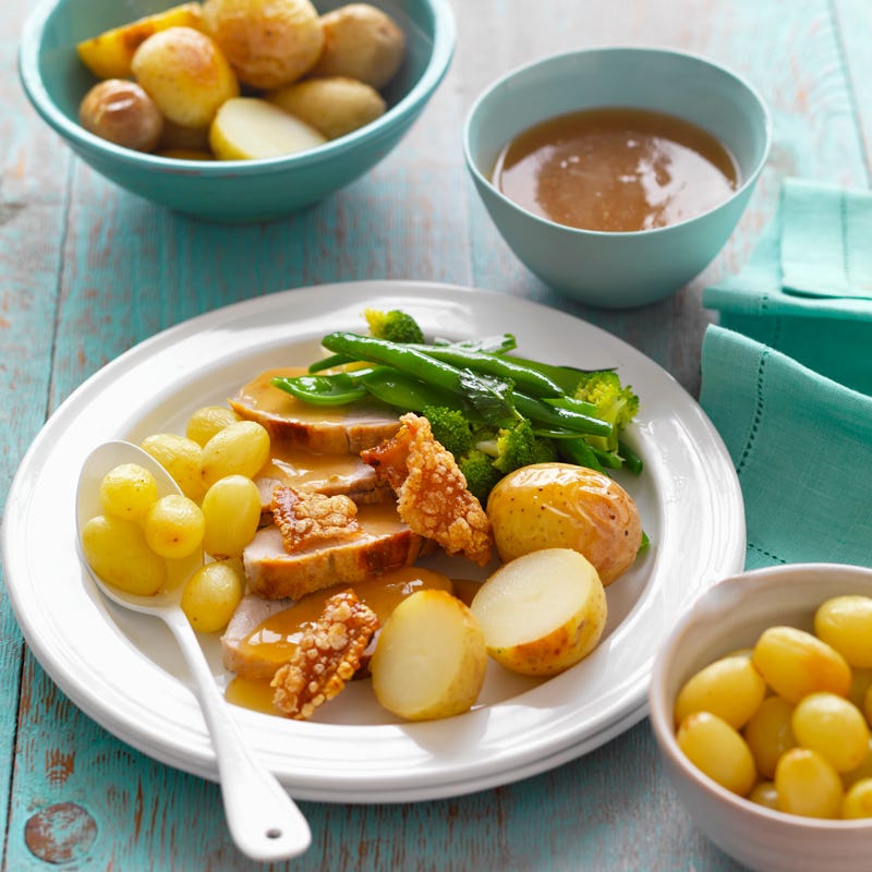 Photo of Roast pork and crackling with grapes by WW