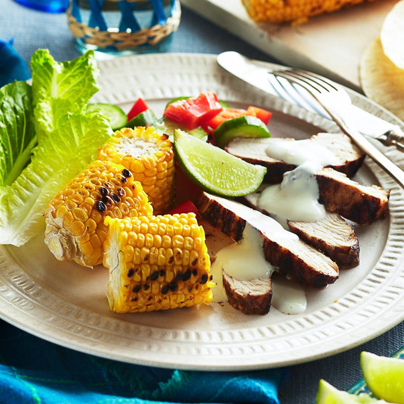 Photo of Jerk chicken with barbecued corn by WW