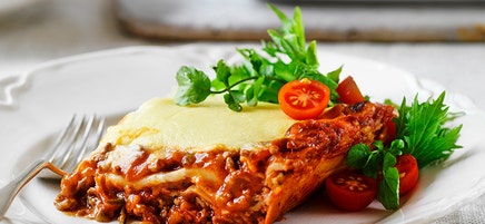 Beef and vegetable lasagne