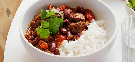 Slow cooked beef chilli con carne