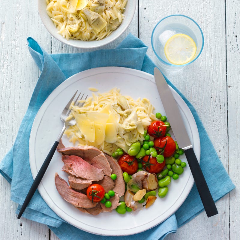 Photo of Oregano roast lamb with artichoke risoni by WW