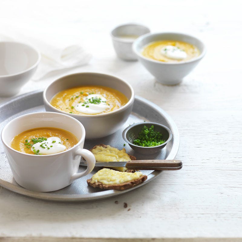 Photo of Easy leek, carrot and pumpkin soup by WW