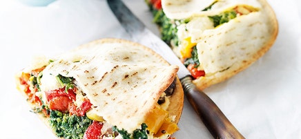 Ricotta and chargrilled vegetable pockets