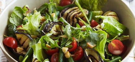 Eggplant and bean salad