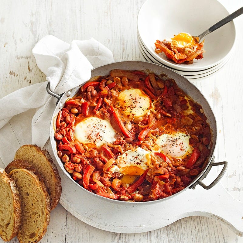North African beans and eggs