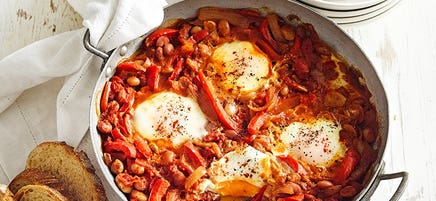 North African beans and eggs