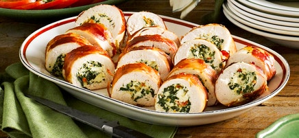 Spinach and semi-dried tomato stuffed chicken