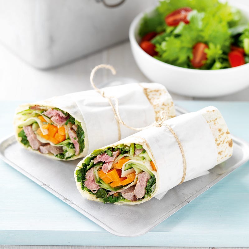 Lamb, tabouli and hummus wrap