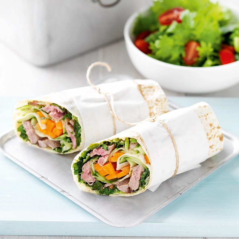 Lamb, tabouli and hummus wrap